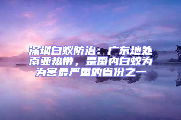 深圳白蟻防治：廣東地處南亞熱帶，是國內白蟻為為害最嚴重的省份之一