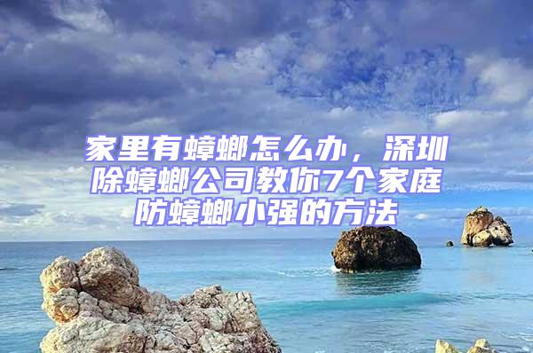 家里有蟑螂怎么辦，深圳除蟑螂公司教你7個家庭防蟑螂小強的方法