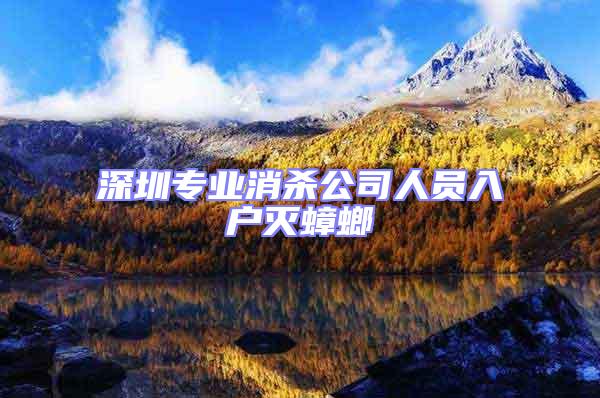 深圳專業消殺公司人員入戶滅蟑螂