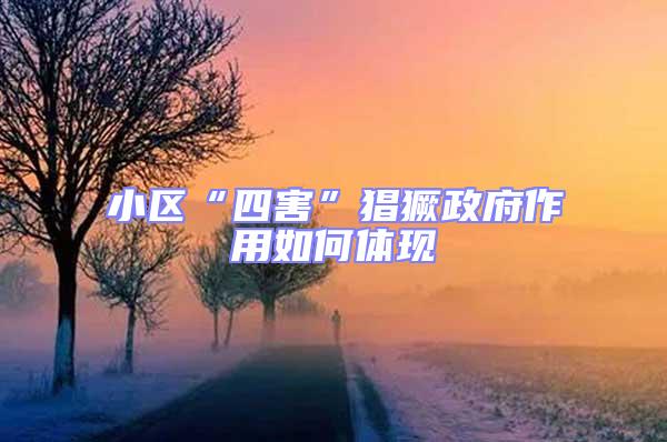 小區“四害”猖獗政府作用如何體現