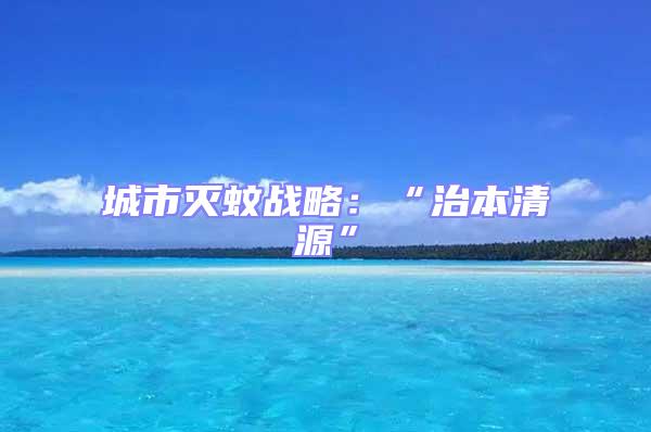 城市滅蚊戰略：“治本清源”