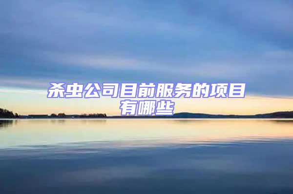 殺蟲公司目前服務的項目有哪些