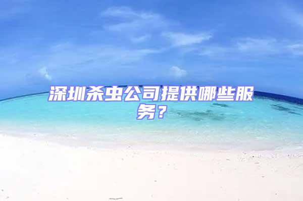 深圳殺蟲公司提供哪些服務？