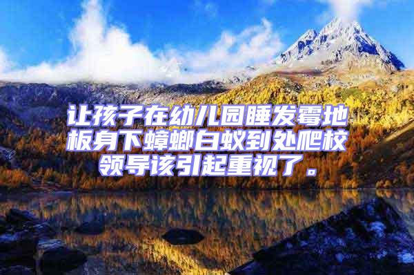 讓孩子在幼兒園睡發(fā)霉地板身下蟑螂白蟻到處爬校領(lǐng)導(dǎo)該引起重視了。