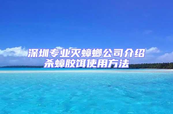 深圳專業滅蟑螂公司介紹殺蟑膠餌使用方法