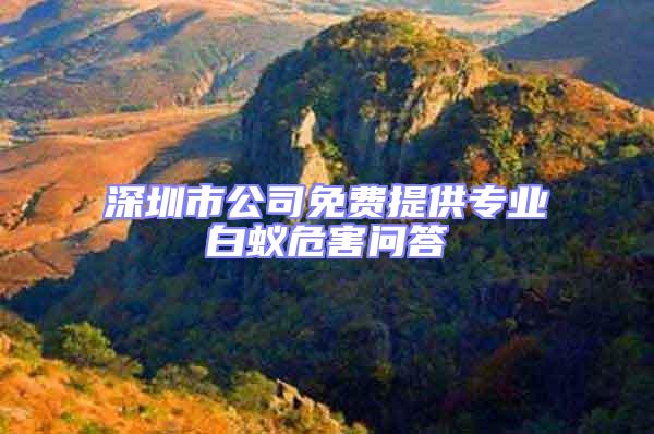 深圳市公司免費提供專業(yè)白蟻危害問答