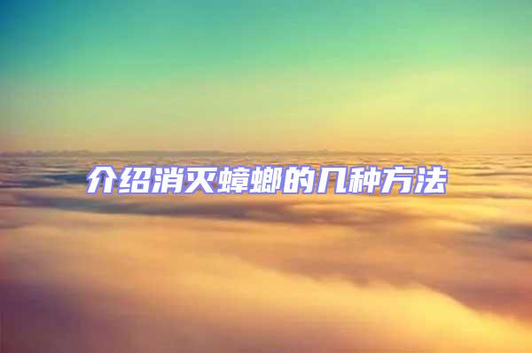 介紹消滅蟑螂的幾種方法