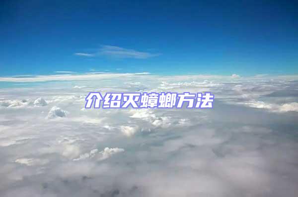 介紹滅蟑螂方法