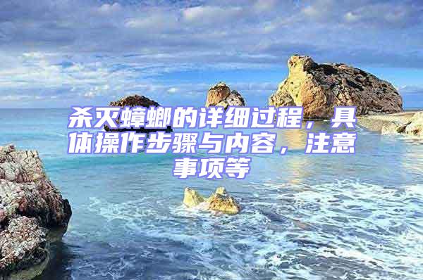 殺滅蟑螂的詳細過程，具體操作步驟與內容，注意事項等