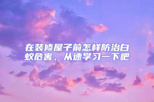 在裝修屋子前怎樣防治白蟻危害，從速學(xué)習(xí)一下吧