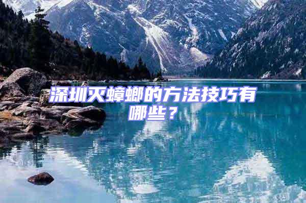 深圳滅蟑螂的方法技巧有哪些？