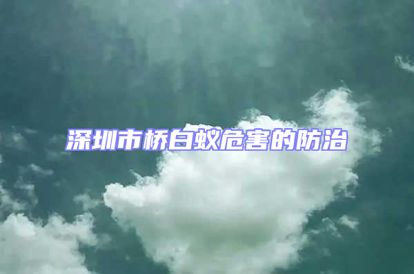 深圳市橋白蟻危害的防治