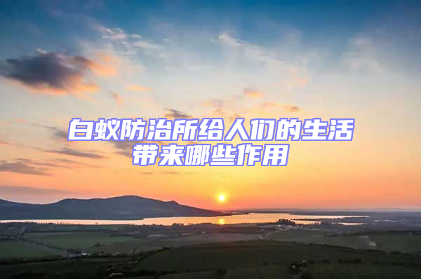 白蟻防治所給人們的生活帶來(lái)哪些作用