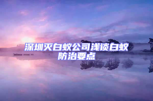 深圳滅白蟻公司淺談白蟻防治要點